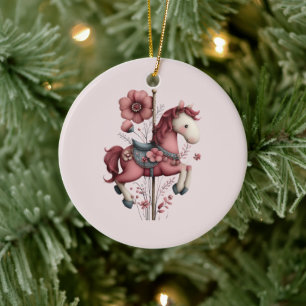 Adorno De Cerámica Imagen de caballo de carrusel caprichoso