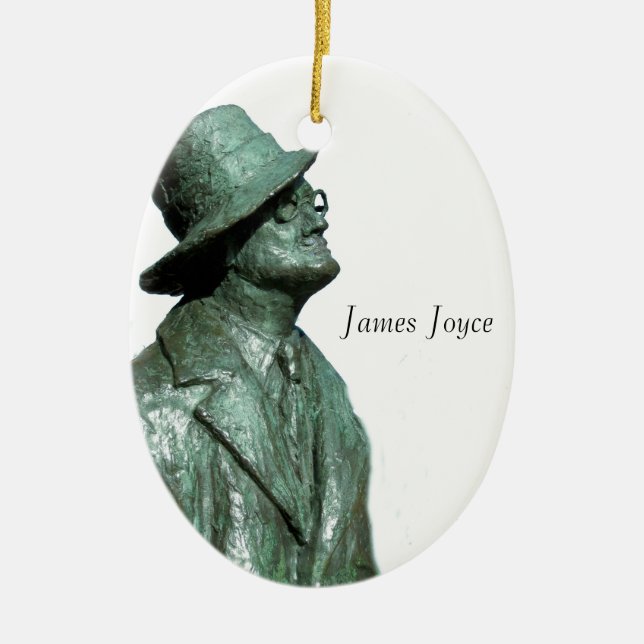 Adorno De Cerámica Imagen de James Joyce para Ornament de Oval (Frente)