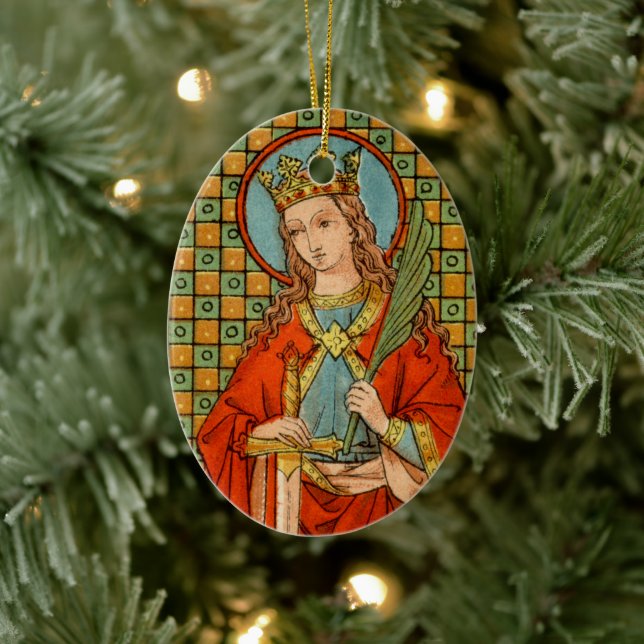 Adorno De Cerámica Imagen doble St. Barbara (JP 01) (Árbol)