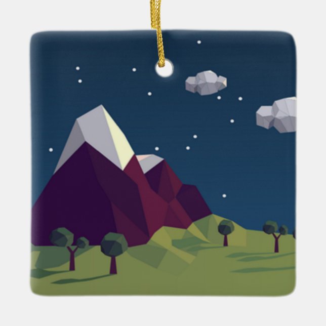 Adorno De Cerámica Imagen estrellada de la noche (Anverso)