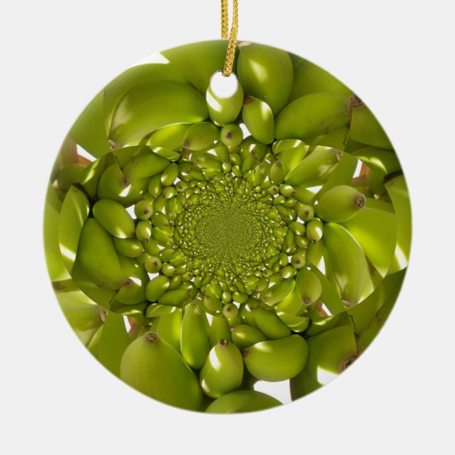 Adorno De Cerámica Imagen/gráfico de arte verde caleidoscopio bananer (Frente)