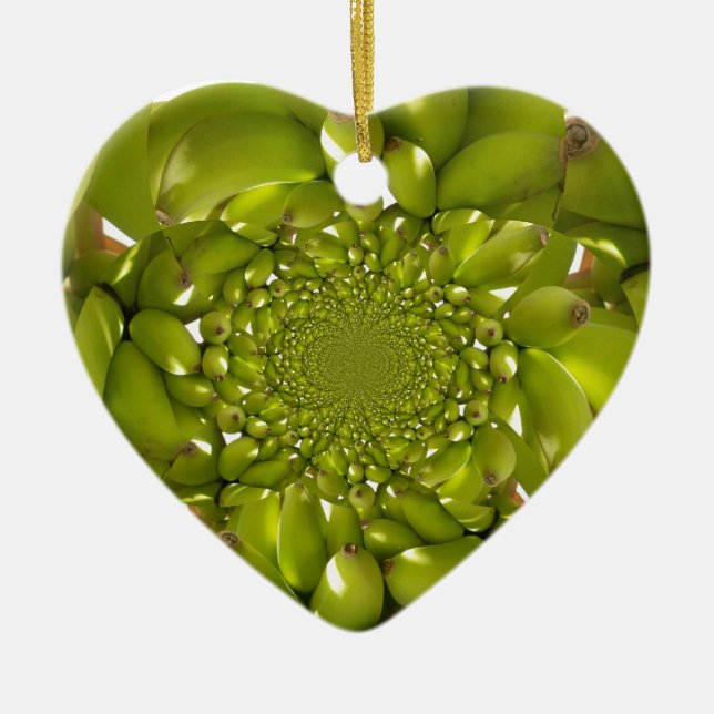 Adorno De Cerámica Imagen/gráfico de arte verde caleidoscopio bananer (Frente)