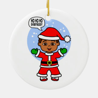 Adorno De Cerámica Imagen linda del niño de Papá Noel del dibujo