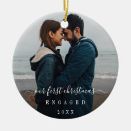 Adorno De Cerámica Imagen simple elegante nuestra primera Navidad com