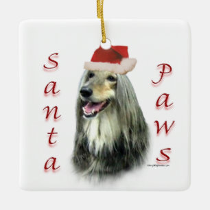 Adorno De Cerámica imán de Santa Paws afgano