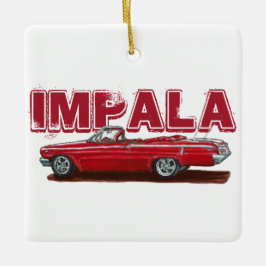 Adorno De Cerámica Impala Convertible Red 1962