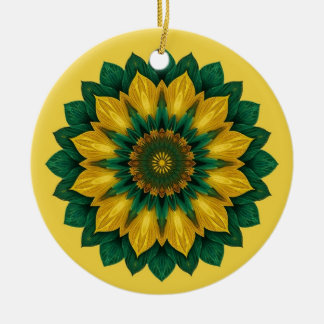 Adorno De Cerámica Imperial Solar Flower Mandala Luxury Keychain