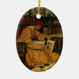 Adorno De Cerámica Impresión artística para amantes de libros antiguo