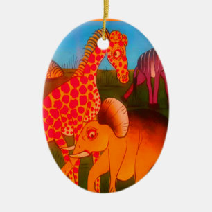 Adorno De Cerámica Impresión de arte animal africano