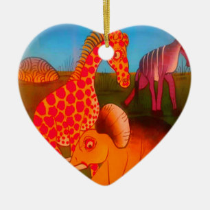 Adorno De Cerámica Impresión de arte animal africano