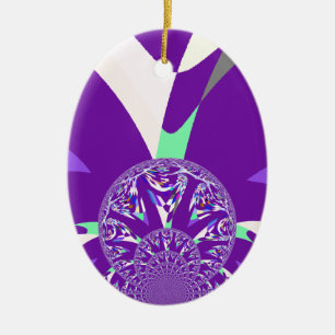 Adorno De Cerámica Impresión de arte azul cian kaleidoscope