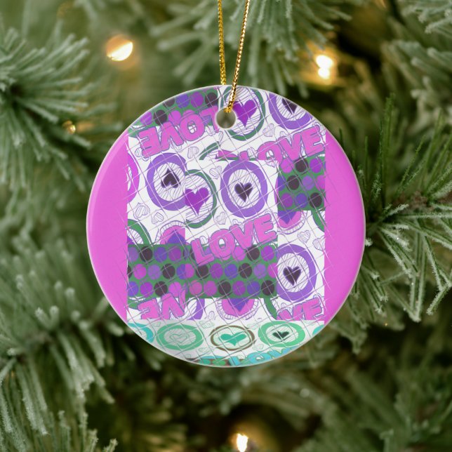 Adorno De Cerámica Impresión de arte con motivo de amor (Árbol)