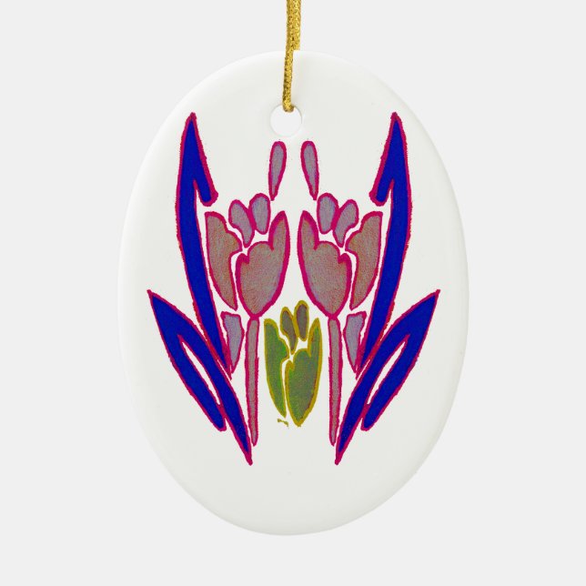 Adorno De Cerámica Impresión de arte de acuarela Rosa elegante (Frente)