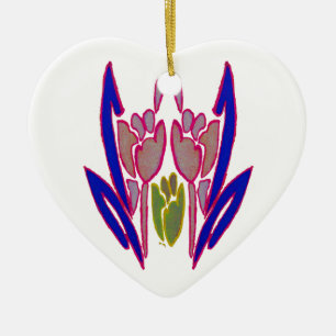 Adorno De Cerámica Impresión de arte de acuarela Rosa elegante