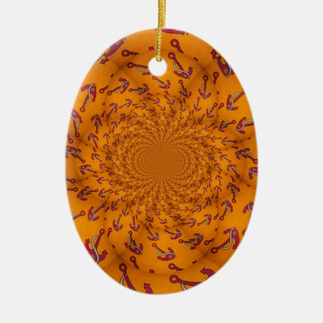 Adorno De Cerámica Impresión de arte de ancla Kaleidoscope (Frente)