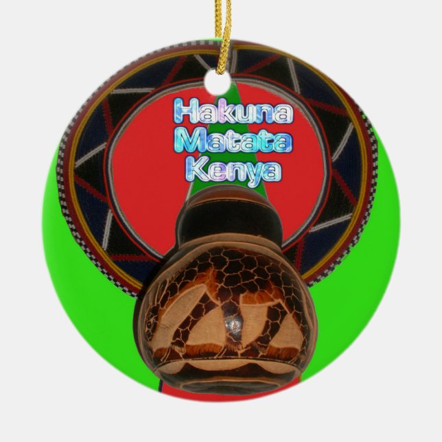Adorno De Cerámica Impresión de arte de Hakuna Matata en Kenia (Frente)