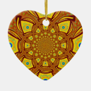 Adorno De Cerámica Impresión de arte en Kaleidoscope dorado