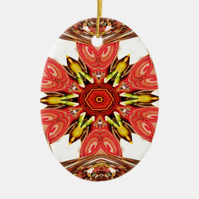 Adorno De Cerámica Impresión de arte floral Doodle (Frente)