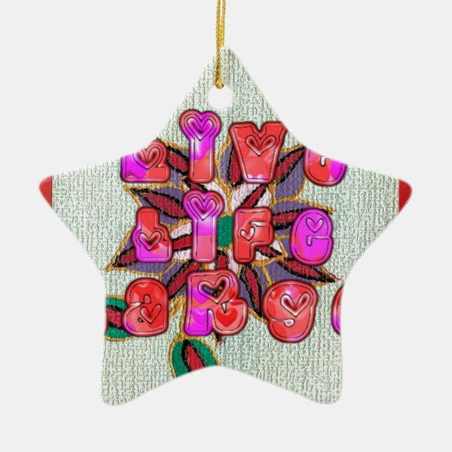 Adorno De Cerámica Impresión de arte "Live Life Large" (Frente)