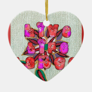 Adorno De Cerámica Impresión de arte "Live Life Large"