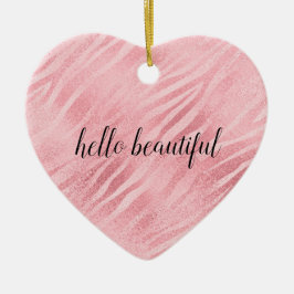 Adorno De Cerámica Impresión de cebra rosa Glam