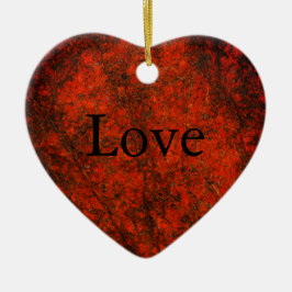 Adorno De Cerámica Impresión de corazón de Piedra Roja