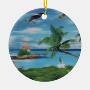 Adorno De Cerámica Impresión de escenas de playa tropical