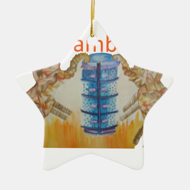 Adorno De Cerámica Impresión de Jambo Jumbo African Kids Elephants (Frente)