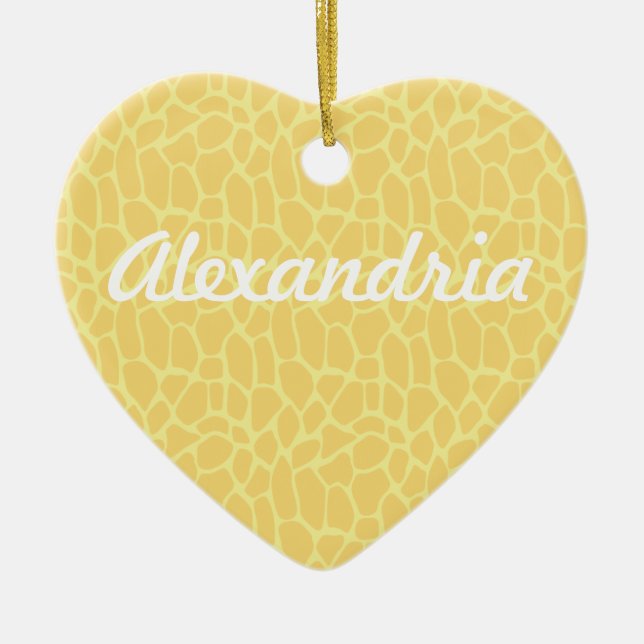 Adorno De Cerámica Impresión de jirafa amarilla (Frente)