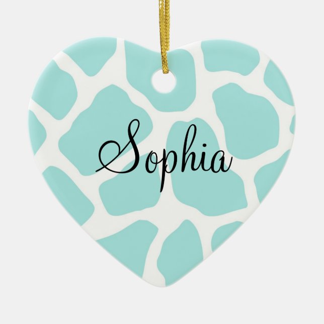 Adorno De Cerámica Impresión de jirafas en blanco y cielo (Frente)