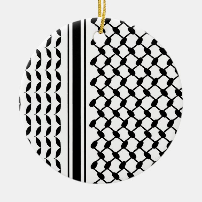 Adorno De Cerámica Impresión de Keffiyeh (Frente)