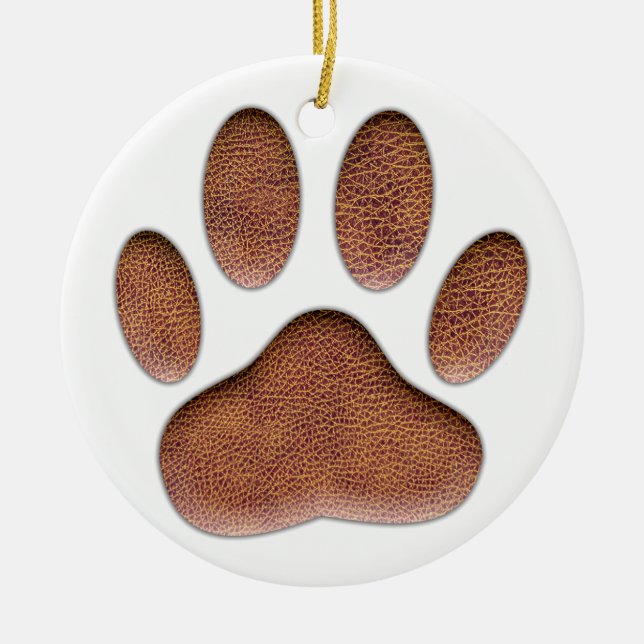 Adorno De Cerámica Impresión de la hoja de papel de perro de textura  (Frente)