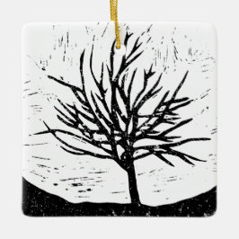 Adorno De Cerámica Impresión de león de árbol otoñal