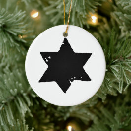 Adorno De Cerámica Impresión de papa de estrella para navidades