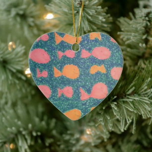 Adorno De Cerámica Impresión de pescado tropical