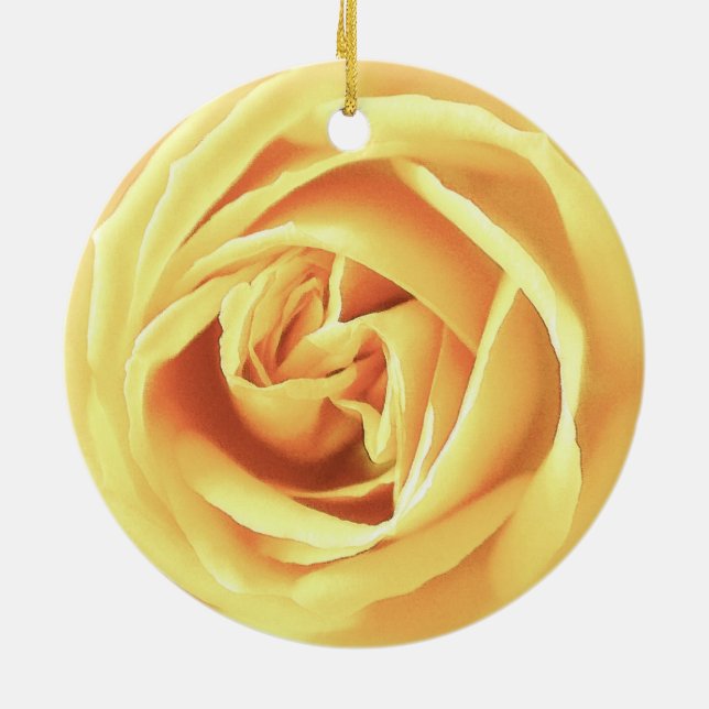 Adorno De Cerámica Impresión de rosa amarilla (Atrás)