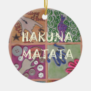 Adorno De Cerámica Impresión de Rótulo Hakuna Matata