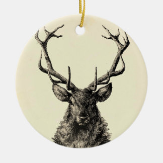 Adorno De Cerámica Impresión de Stag, impresión de ciervos, cosecha,