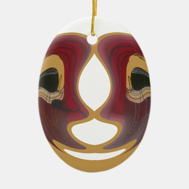 Adorno De Cerámica Impresión del arte tribal de masái (Frente)