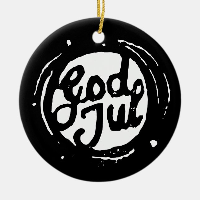 Adorno De Cerámica Impresión en chino noruego "Feliz Navidad" (Frente)