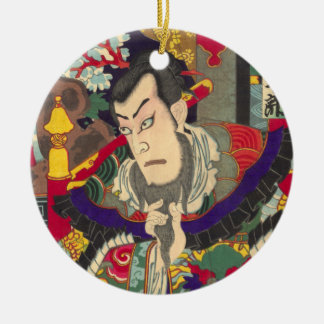 Adorno De Cerámica Impresión japonesa de Woodblock del samurai