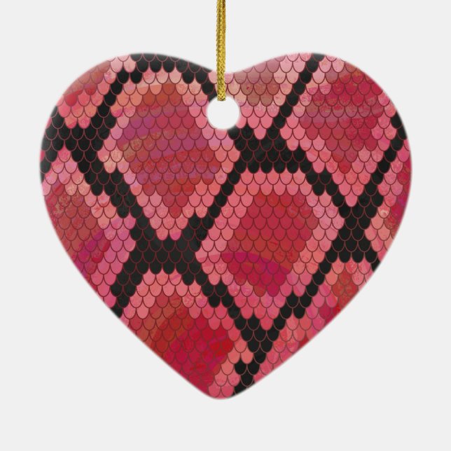 Adorno De Cerámica Impresión negra y roja de serpientes (Atrás)