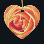 Adorno De Cerámica Impresión rosa de naranja suave<br><div class="desc">Rosa de naranja suave y creásica en una imagen sombreada y texturada derivada de una fotografía,  alterada y realzada</div>