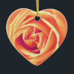 Adorno De Cerámica Impresión rosa de naranja suave<br><div class="desc">Rosa de naranja suave y creásica en una imagen sombreada y texturada derivada de una fotografía,  alterada y realzada</div>