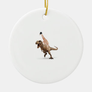 Adorno De Cerámica Impresionante Crazy Giraffe Top Hat T-Rex - Mens_W