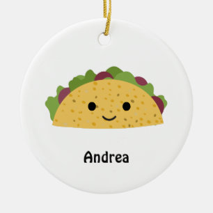 Adorno De Cerámica Impresionante Dibujo Animado Kawaii Sonriendo Taco