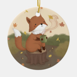 Adorno De Cerámica Impresionante otoño: Fox