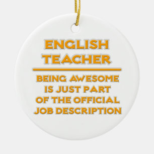 Adorno De Cerámica Impresionante profesor de inglés.. Descripción del