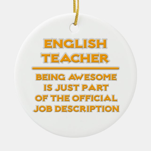 Adorno De Cerámica Impresionante profesor de inglés.. Descripción del (Frente)