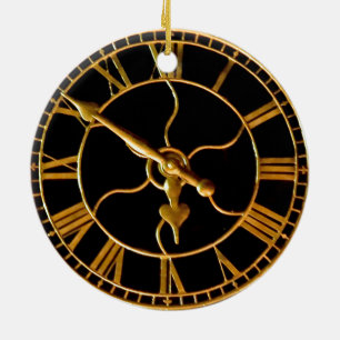 Adorno De Cerámica Impresionante reloj en Navidad